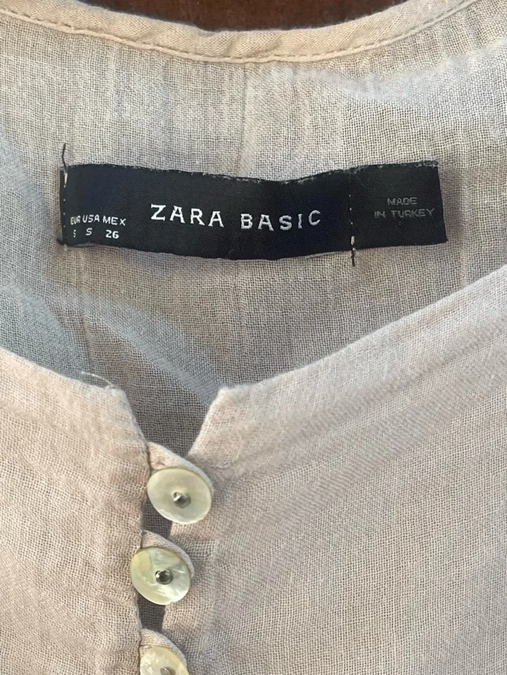 Zara Basic Cream Boho Rustic Cottagecore Peasant Flowy Top Sz S Puff Sleeve